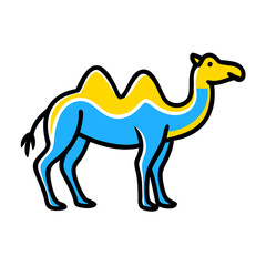 Fototapeta premium Colorful Camel Vector Illustration suitable for Educational Children's Books and Desert-themed Designs