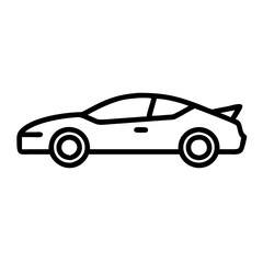 Fototapeta premium Sports Car Side Profile Outline Vector Simple Car Illustration Automotive Graphics