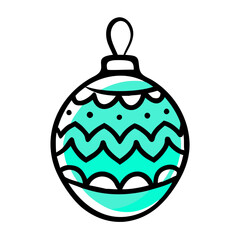 Obraz premium Christmas Ornament Vector with Teal Zigzag Pattern for Holiday Card Design and Decoration Projects