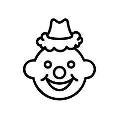 Clown Face Vector Art Smiling Clown Illustration Cartoon Character Kids Party Happy Clipart