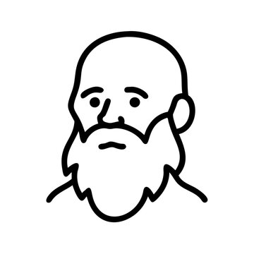 recommend clip art: Bald Bearded Man Vector Illustration Minimalistic Line Art Portrait 