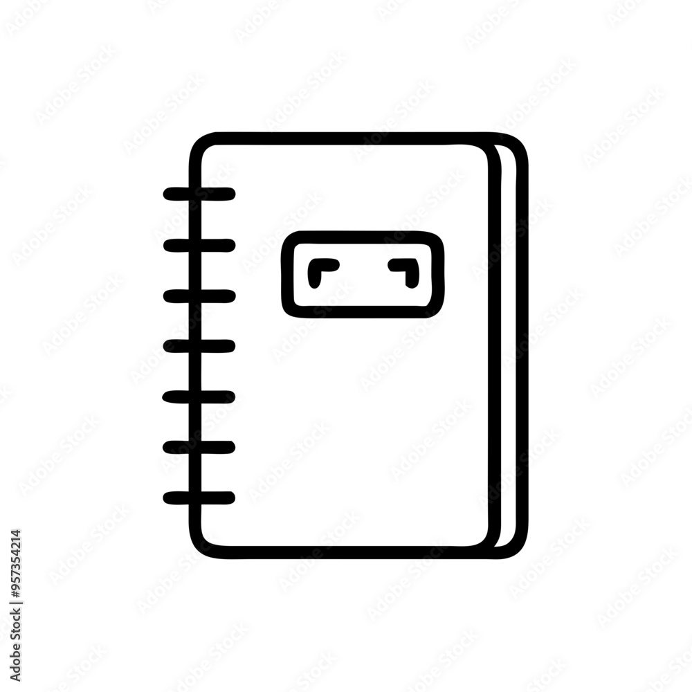 Poster notebook spiral bound simple sketchbook drawing minimalist vector illustration
