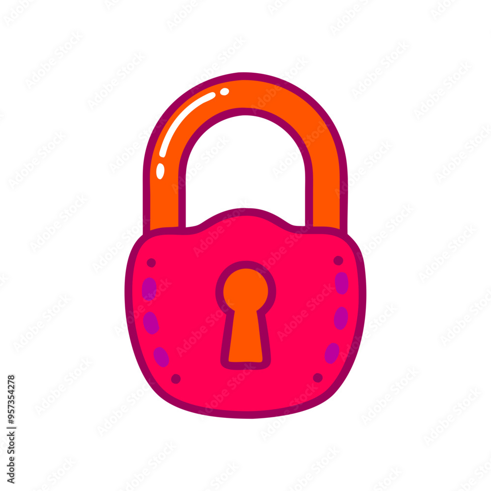 Poster bright colorful padlock secure safety vector illustration perfect web design security graphics