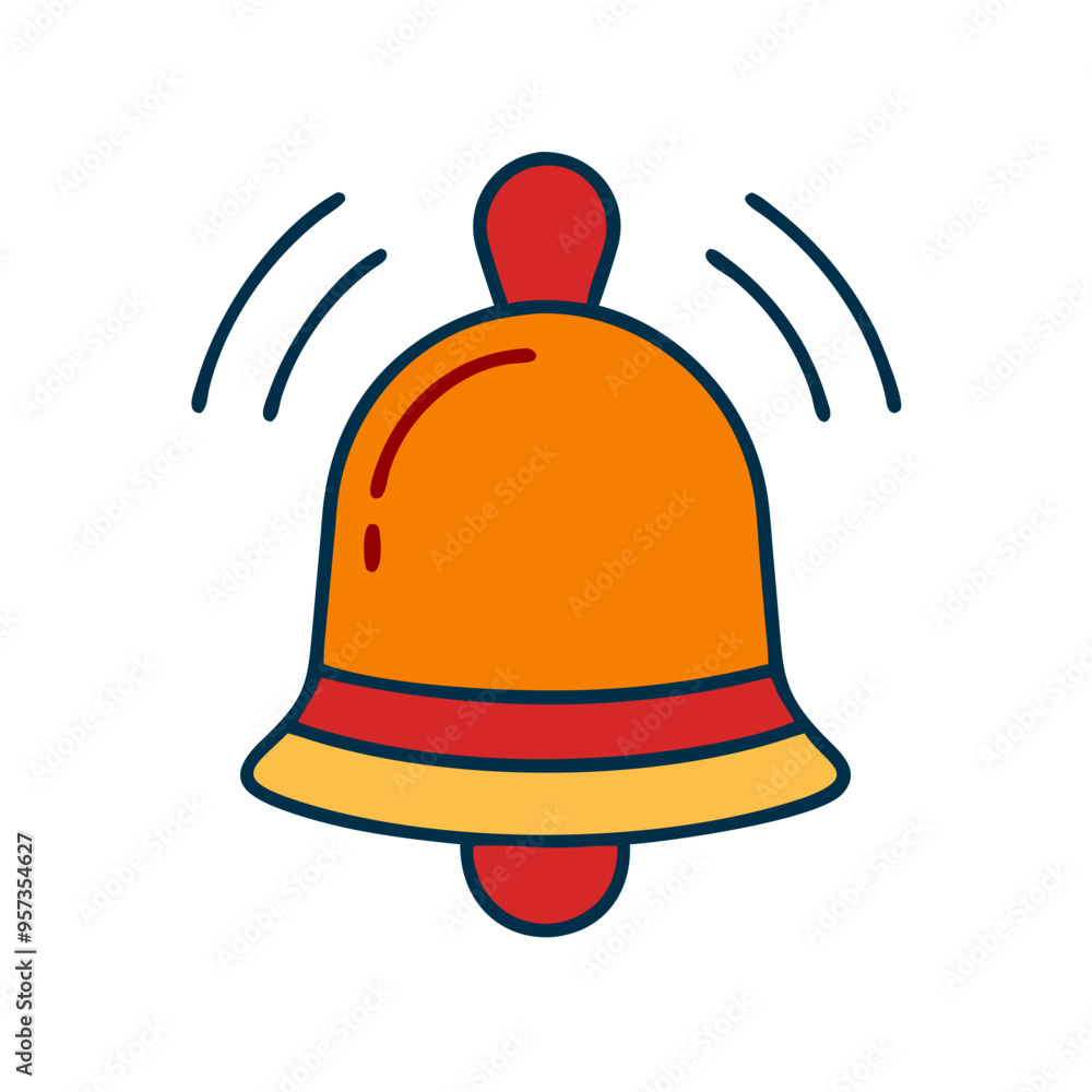 Poster alert notification bell colorful vector graphic for mobile app ui ux design illustration