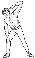 Exercise Stretching Fitness Routine Vector Active Lifestyle Physical Health Illustration