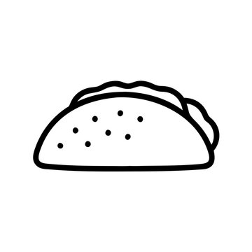 recommend clip art: Black Outline Taco Vector Graphic for Mexican Food Restaurant Menu and Culinary Designs