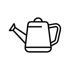 Watering Can Gardening Tool Vector Simple Outline Garden Equipment Isolated Design