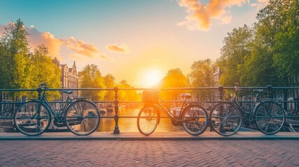 Obraz premium Sunset Over the Canal