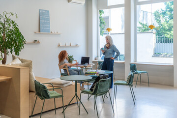 Older Woman And Woman In Office