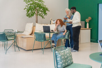 Collaborative Work Session, Diverse Colleague Team In The Office.
