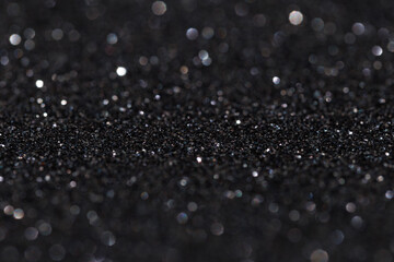 Glitter vintage lights background, light silver and black