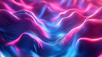 Obraz premium Modern 3D Abstract Design with Neon Lights, AI Laser Effects, Vibrant Colors & Intricate Patterns for Tech Media