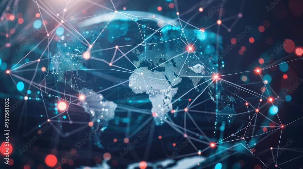 Poster global network connections: a visual representation of a connected world