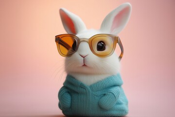 funny rabbit with sunglasses
