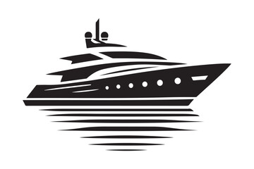 Premium Superyacht Silhouette Vector Illustrations for Luxurious Designs