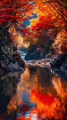 Obraz premium sunset over the river