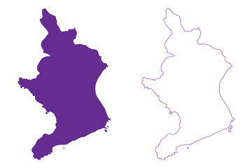 Okinoshima island (Japan, East Asia, Japanese archipelago) map vector illustration, scribble sketch Okinoshima map