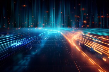 Light speed motion technology background