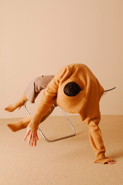 Contemporary Art Pose Of Person In Abstract Position
