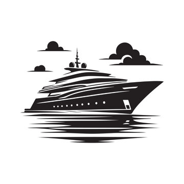 recommend clip art: Premium Superyacht Silhouette Vector Illustrations for Luxurious Designs