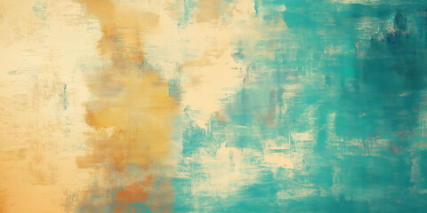 Abstract textured artwork with turquoise and earthy tones