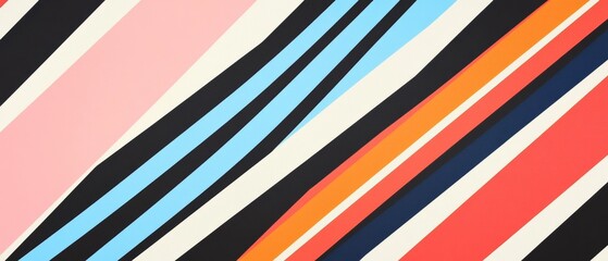 Fototapeta premium A colorful striped fabric with a pink stripe