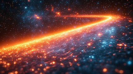 neon journey through hyperspace, featuring vibrant, streaking stars and dynamic trails of light, evoking a sense of speed, time travel, and futuristic exploration