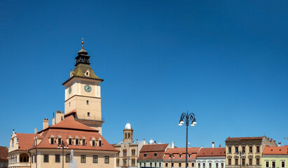 Historical Council Square (Piața Sfatului), old town of Brașov, Transylvania, Romania