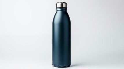 mockup metal water flask bottle isolated 