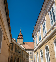 Fototapeta premium Charming streets of the old town of Brasov, Transylvania, Romania