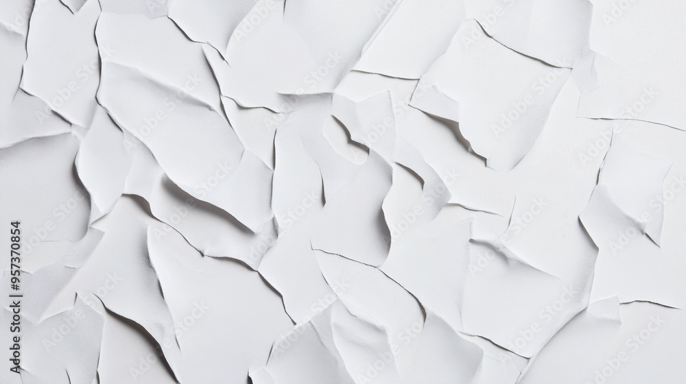 Poster white textured surface, showcasing intricate patterns and subtle shadows. the image conveys simplici