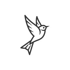 Fototapeta premium A stylized outline of a bird in flight