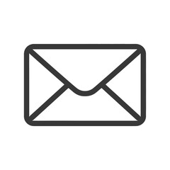 Black and White Line Drawing of an Envelope