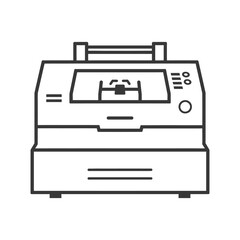 Black and White Line Drawing of a Printer