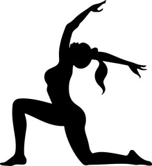 Silhouette of a person or women doing yoga 