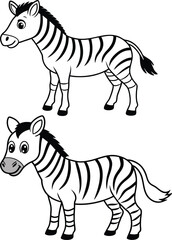 Obraz premium Vector of cartoon zebra illustration on white 