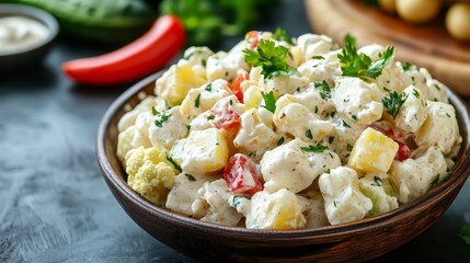 Hungarian national cuisine: Potato salad in Hungarian.