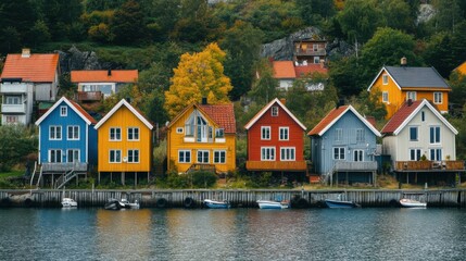 Obraz premium Seaside village with colorful houses