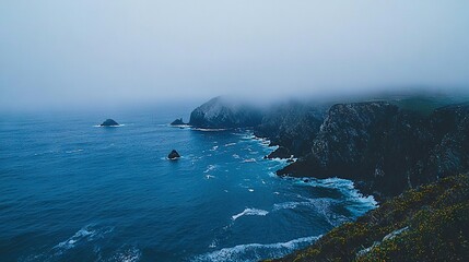   A picture of a waterbody with a cliff on one side and a waterbody on the other