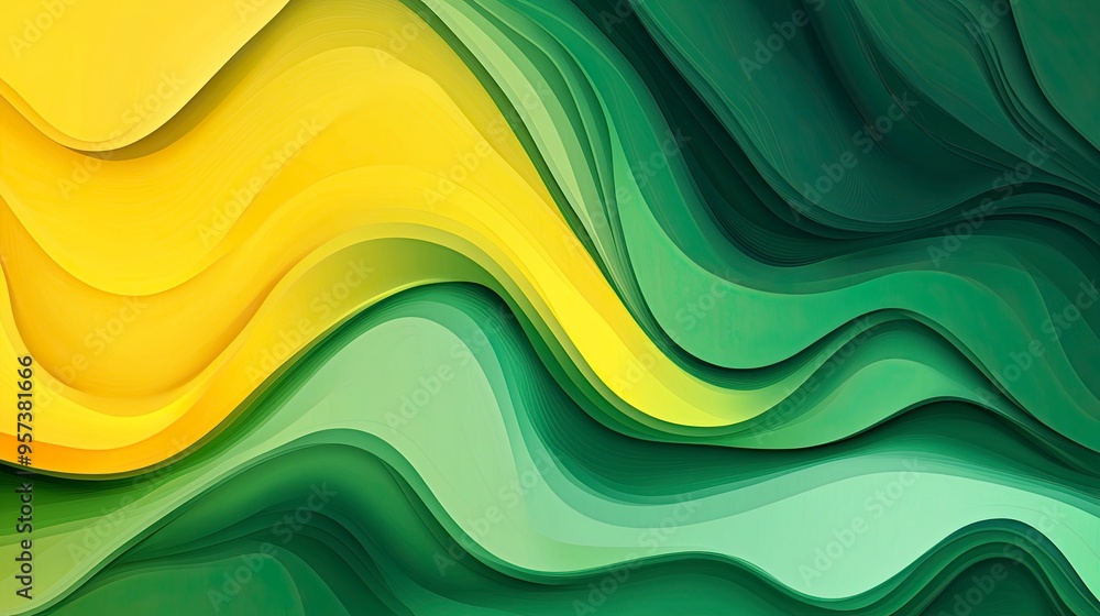 Poster abstract green and yellow color background. vector illustration -generative ai