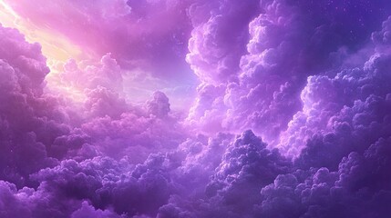 Fantasy sky with sugar cotton purple clouds in a dreamy background generative ai