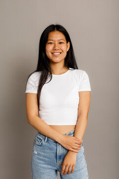 Chinese woman looking at camera