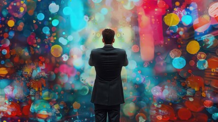 Advertising Authority: A Man in a Suit Holding a Megaphone, Ready to Announce an Electronic Ad