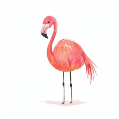 Fototapeta premium Flamingo Spirit animal cartoon isolated whitebackground 16:9