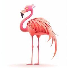 Obraz premium Flamingo Spirit animal cartoon isolated whitebackground 16:9