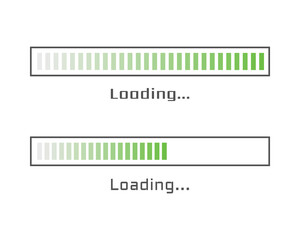 Collection Loading bar status icon. Vector illustration. Set of vector loaded icons. Download progress. Donload or Upload.