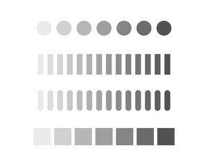 Collection Loading bar status icon. Vector illustration. Set of vector loaded icons. Download progress. Donload or Upload.
