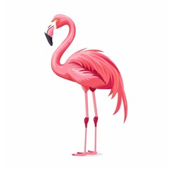 Fototapeta premium Flamingo Spirit animal cartoon isolated whitebackground 16:9
