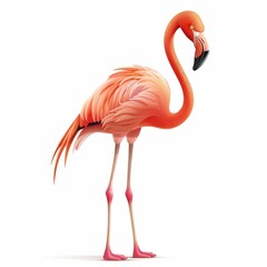 Flamingo Spirit animal cartoon isolated whitebackground 16:9