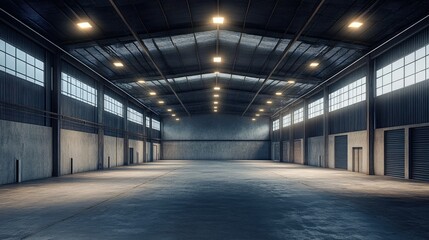 Evoking an Ambiance of Empty Warehouse with Dramatic Lighting 